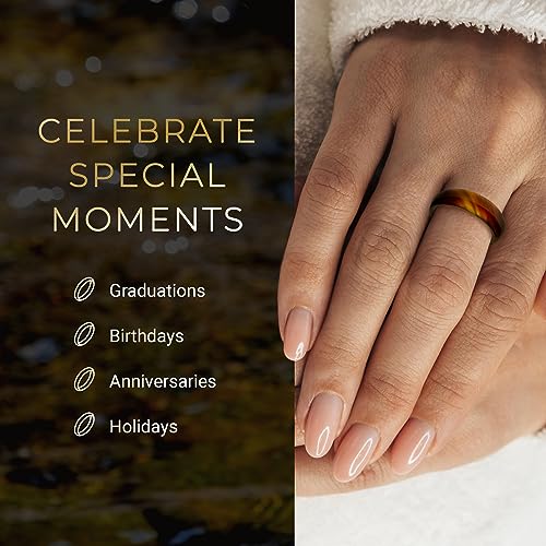 Whitestone Jewelry Co. BAND RING Stone Ring Collection - Stone Wedding Ring For Women And Men - Stackable Agate Engagement Band Natural Stone thumb #3