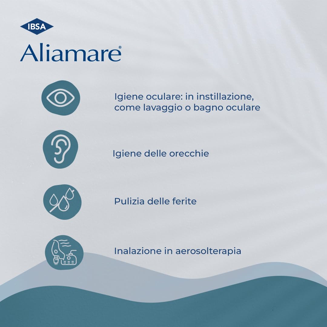 IBSA Aliamare - 30 flaconcini monodose | Soluzione fisiologica, sterile, indicata per l'igiene e l’aerosolterapia. Per adulti e bambini, anche neonati