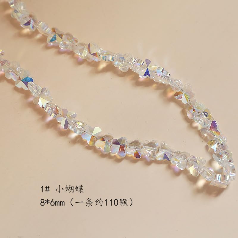 ONURTH 10/6mm 60-110 Uds. Cuentas de Cristal tridimensionales de Estrella de Mariposa para Hacer joyería, Pulsera, Pendientes, Cuentas de Cristal DIY para Manualidades