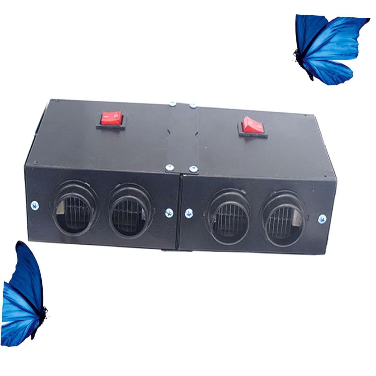 500 W Auto Heizlüfter mit 4 Lüftungsöffnungen 12 v Tragbarer Auto Entfroster Automatische Heizfunktion Leiser Betrieb Sichere Batterieanschluss Heizung für Winter und Sommer