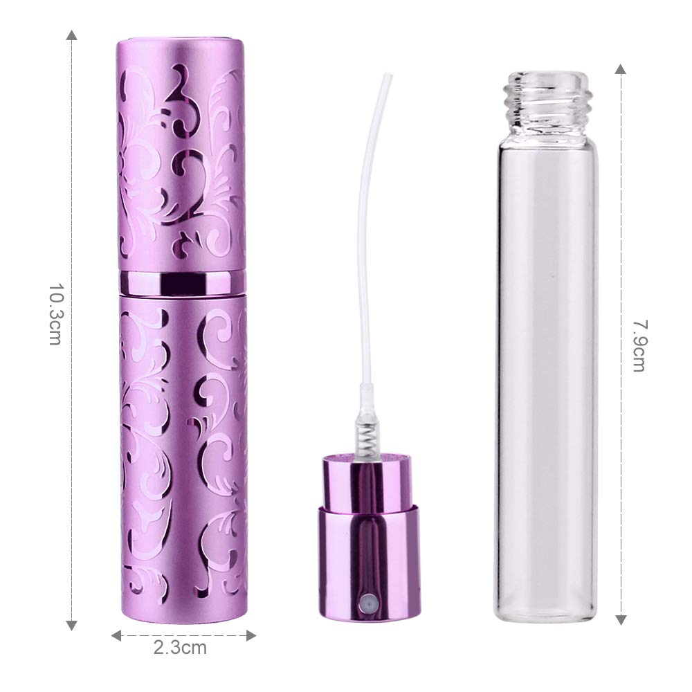 3zorqinron Mini-Parfümzerstäuber Aus Leder – Nachfüllbare Reiseflasche 5 Ml (Avocado-Grün)