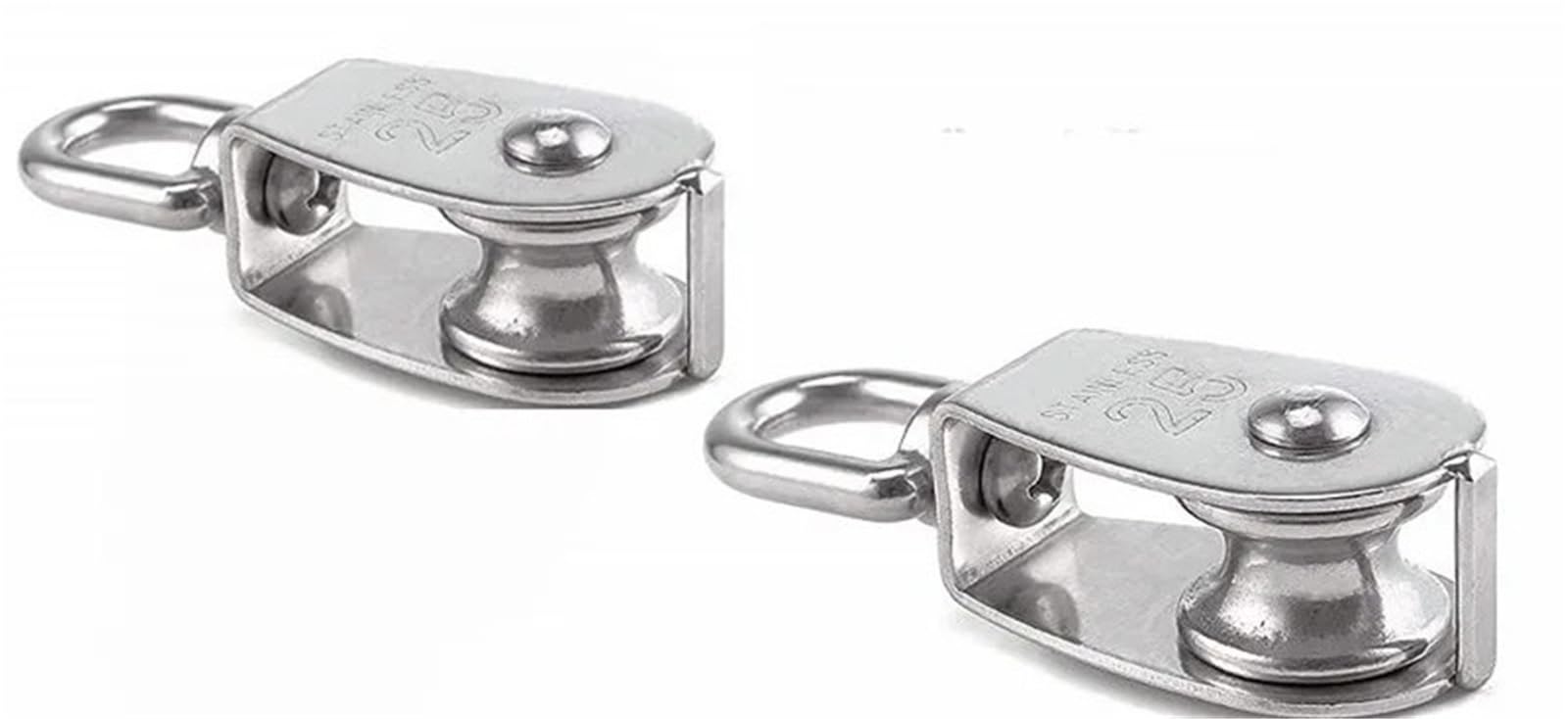 Edelstahl-Hebekran-Flaschenclips for Außenflaschenzugsystem, Flaschenzüge for Seil, Vogelhäuschen, Sonnenschutz, Zeltstangen, Kajak(2PCS,M25)
