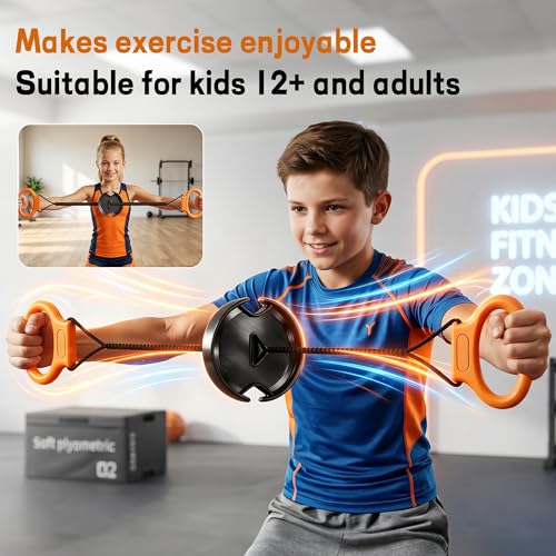 Image of Portable Chest Expander and Upper Body Workout Equipment, Adjustable Resistance Band with Twisting Tension Dial, Arm Exerciser and Chest Fly Machine for Home Gym Strength Training