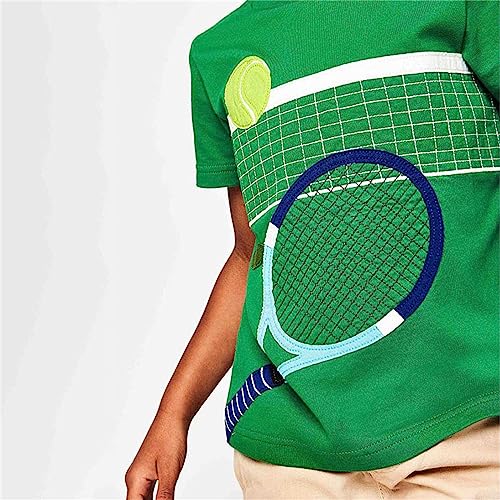 Toddler Boys Girls Basketball Tennis Graphic T-Shirts Top Neckline Short Sleeve Crewneck Kids Cotton Tees Tops4