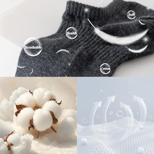 BIVOLU Ankle Socks for Women and Men - 6 Pairs Low Cut No Show Socks Non Slip Cotton Sock Breathable Invisible Casual Sock4