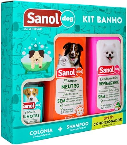 Sanol Dog Kit - Shampoo / Condicionador / Ganhe 1 Colônia Variado...