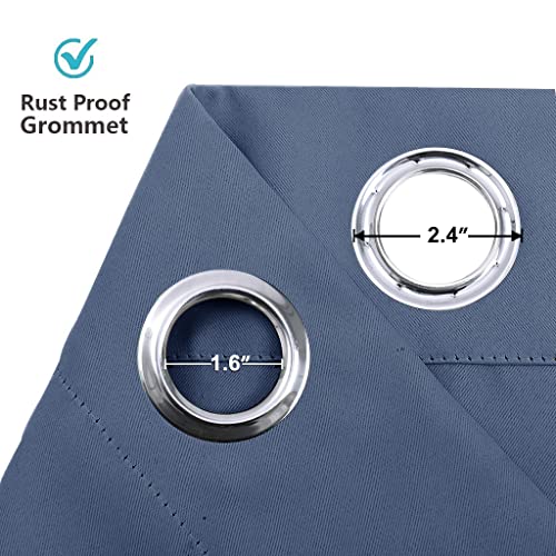 Image of RYB HOME Blackout Curtains 84 inches Long Privacy Energy Efficiency Curtains for Bedroom Living Room Home Office Loft Doorway, W 60 x L 84 inch, Stone Blue, 1 Panel