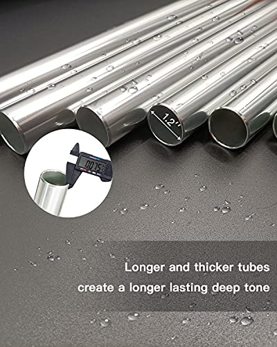 Wind Chimes Outdoor Large Deep Tone, 44 Inches Sympathy Wind Chimes Tuned Soothing Melody, Memorial Wind-Chime With 6 Heavy Tubes For Outside Decoration, Garden/Yard. Silver Wind Chime #TOP1