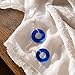 Bottled Up Designs Handmade Glass Hoop Earrings, Recycled Vintage Glass, Sterling Silver, Eco Friendly, Made in USA, Mothers Day, Women, Anniversary (1960's Cobalt Skin Cream Jar)