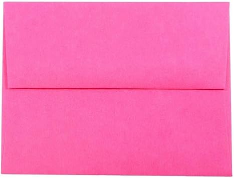 JAM PAPER A2 Colored Invitation Envelopes - 4 3/8 x 5 3/4 - Ultra Fuchsia Hot Pink - 50/Pack