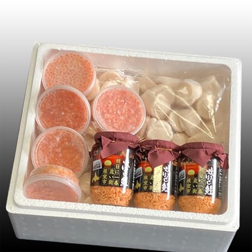 [北海道根室市] ほたて貝柱500g×5P、いくら醤油漬け100g×5P、鮭フレーク150g×3瓶 E-36004 [ノーブランド品]