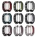 Produktbild Mijobs Armband für Xiaomi Mi Band 4 3, wasserdicht, weich, bunt, Silikon, Zubehör für Xiaomi Mi Band 3 Mi Band 4/3 (für Mi Band 4/3, 9 Sets A)