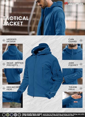 image for MAGCOMSEN Fleece Hoodie Jackets for Men Tactical Jackets Winter Jacket