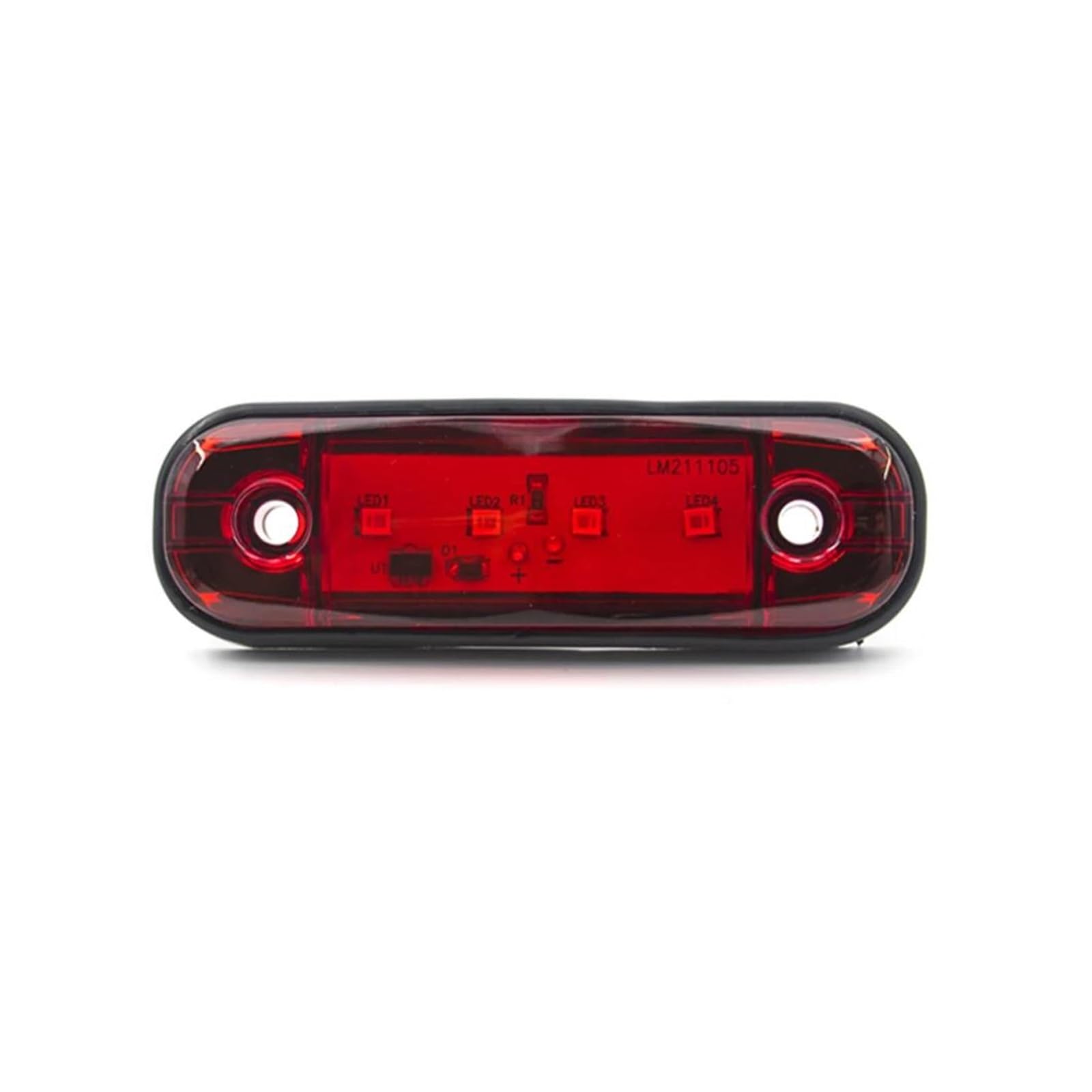 Luz Freno Trasera 10 Luces LED posición Lateral 12 V y 24 V para Coche Luces Advertencia traseras Freno para camión Remolque autobús 4 LED Reemplazo Luces Traseras(10x Red)