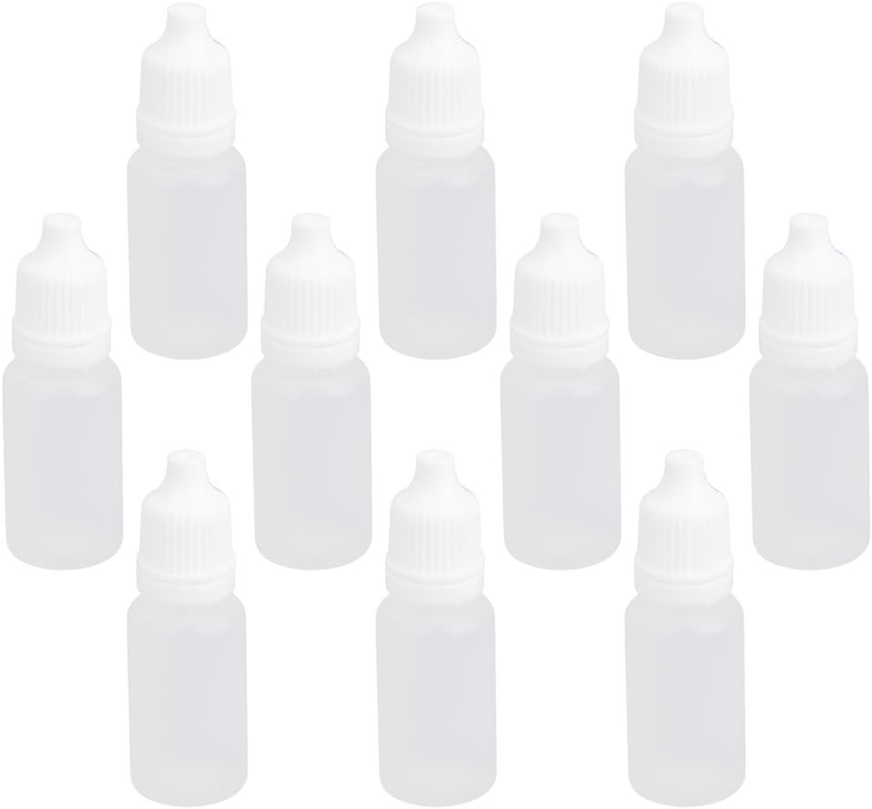 E_14014004 Imported 10 Pieces 10Ml Empty Plastic Squeezable Dropper Bottles For Eye Drops Lab Liquid, White