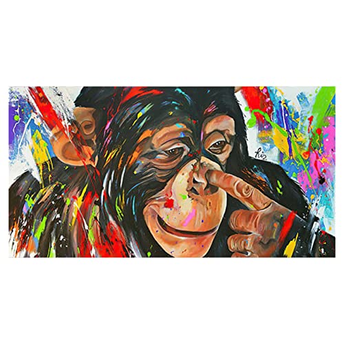 Toile orang-outan street art pour grand mur de salon moderne et lumineux