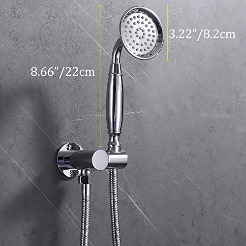 Brass Chrome Vintage Telephone Hand Held Shower Head With 59 Inches Flexible Hose Single Function Handheld Shower Powerful Water Spray Showerhead With Adjustable Holder #TOP3