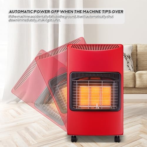 Stufa a gas portatile con ruote, design pieghevole, per riscaldamento interno ed esterno, ideale per uffici, capannoni, garage e officine