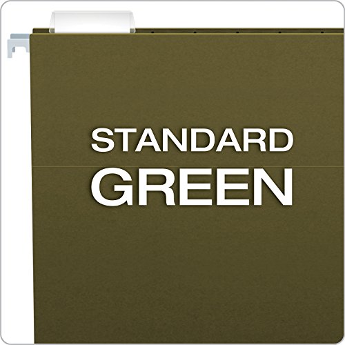 Pendaflex-Hanging-File-Folders-Letter-Size-Standard-Green-15-Cut-Adjustable-Tabs-25-Per-Box-81602-Standard-Green-15-Tabs