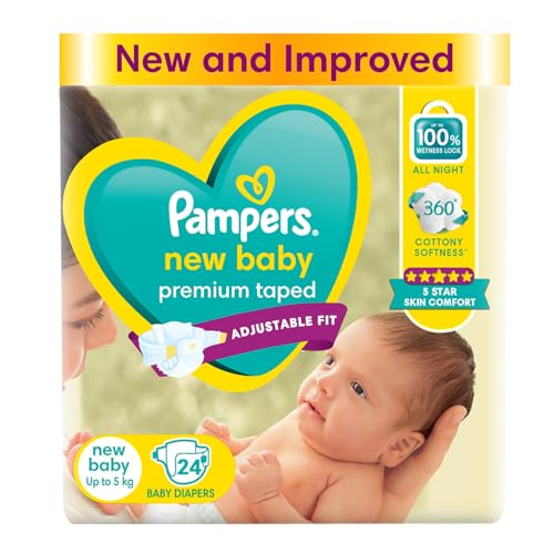Pampers Active Baby Tape Style Baby Diapers, New Born/Extra Small (NB/XS) Size,...