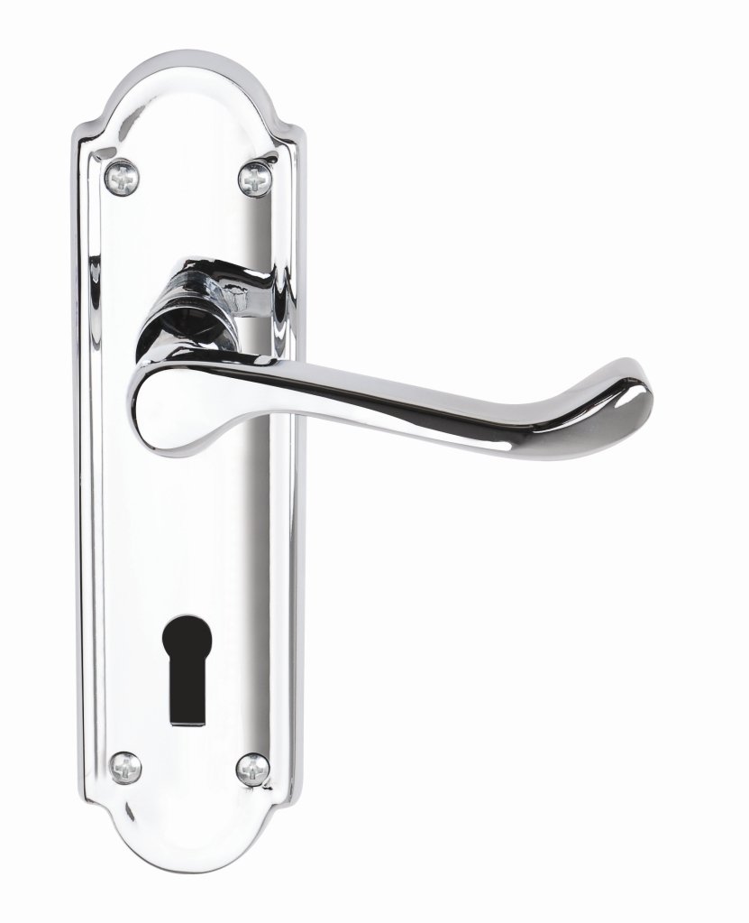 Dale Hardware Chrome Excel Hardware Classic Designer Door Handles Lever Lock - Polished