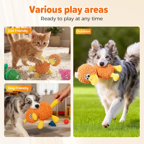 Indestructible Dog Toys, 2026 New Dog Toys for Aggressive Chewers, Stuffed Animal Dog Plush Chewing Toy, Interactive Dog Squeak Toys for Puppy, Small, Medium, Large Dogs (Pink)