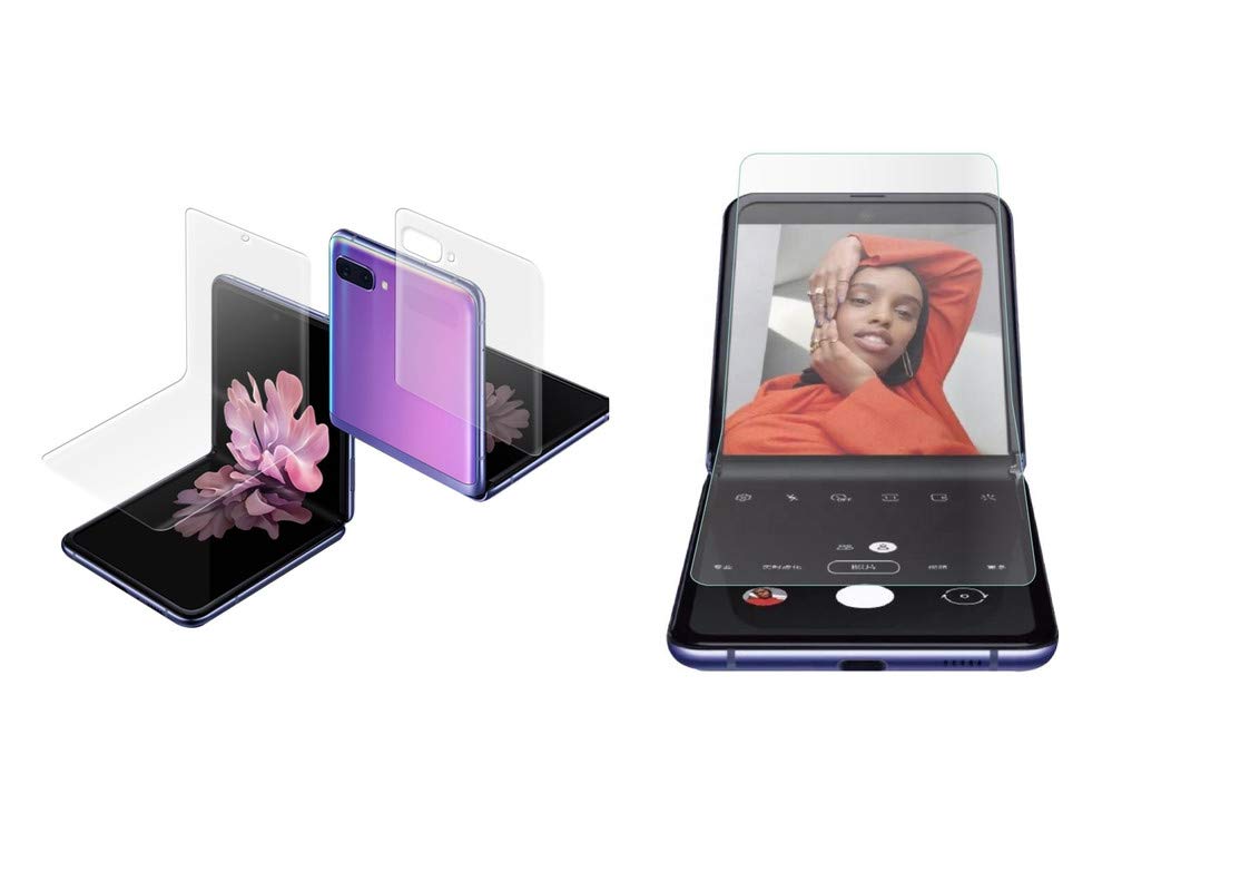 ELICA 100% Unbreakable Hydro-Gel Membrane Screen Guard for Samsung Galaxy Z Flip Full Coverage Edge to Edge Screen Protector for Samsung Galaxy Z Flip (2 Parts)