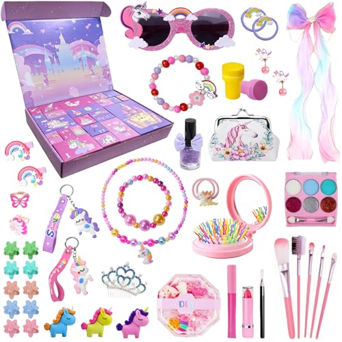 Calendario Adviento,Calendario de Adviento,unicornio juguete,Unicornio Bolso,Calendarios de Adviento Joyas Kit,Joyas de Unicornios Collar Pulsera Anillos,para Deco Navidad