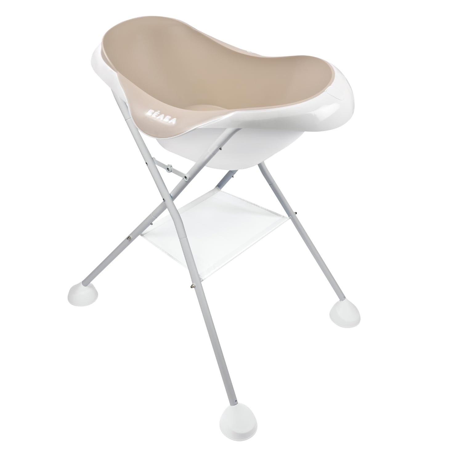 BÉABA, Bañera para Bebé, Antideslizante y Confort, Made in France, Material Suave y Flexible, Multifunción, Ergonómica, Tapón de Desagüe, Camélé'O, Terreno Argilloso