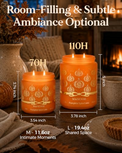 M&Sense Pumpkin Spice Latte Scented Fall Candle for Home Thanksgiving Decor - Image 4