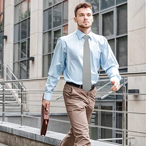 Image of Mantieqingway Mens Skinny Ties,2.56 inch Cotton Neckties Striped Plaid Ties for Groom Groomsmen Wedding Party Christmas