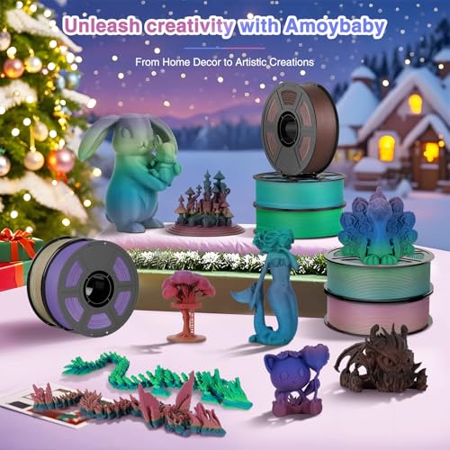 Image of Matte Rainbow PLA 3D Printer Filament, Multi-Color Changing PLA Filament 1.75mm, Matte Finish&High Precision 3D Printing Filament, 1kg Spool Twilight Gradient, Fits for Most FDM 3D Printers