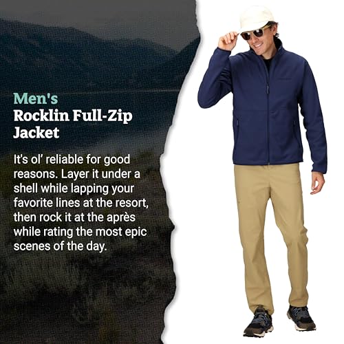 Image of MARMOT Men's Rocklin Full-Zip Jacket - Classic, Warm, Lightweight 100-Weight Fleece Layer