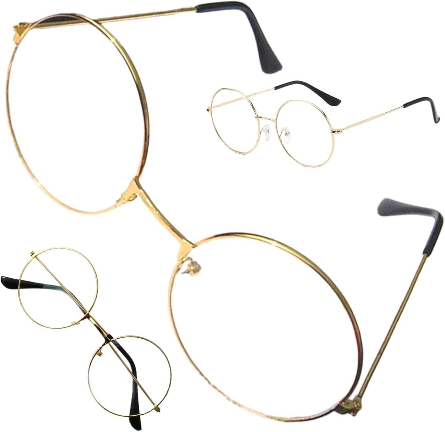 Lunettes de Vue Rondes métal doré sans Correction Femme Homme