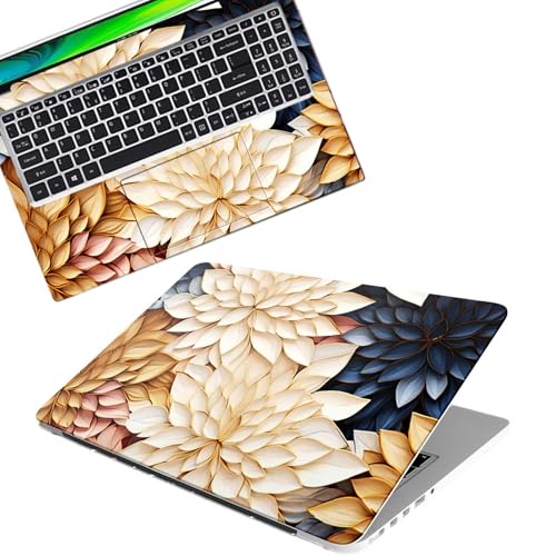 Image of Galaxsia Floral D1 Full Body Vinyl Laptop Skin /Sticker /Cover Upto 15.6 Inches Laptops Laminated-Removable-HD Quality Compatible for Hp-Dell-Sony-Lenovo-Asus etc.(15x10 Inches)