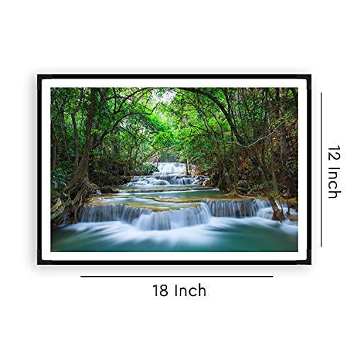 Image of Treemaison Vastu Waterfall Scenery With Frame |Size-12Inch x 18Inch | Living Room, Bedroom | Home Decoration | Best Gifting Option |Vastu Remedy & Dosh Correction |Pack of 1