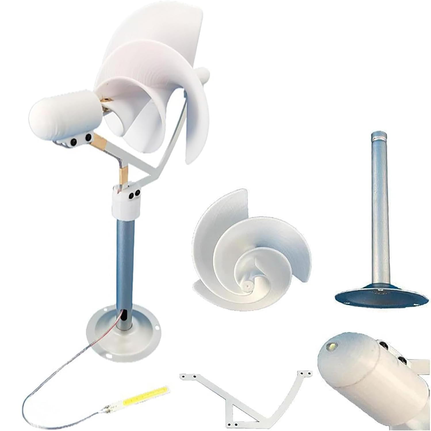 Generatore Eolico a Micro Spirale, Turbina Eolica Verticale a Forma di Rosa, Generatore Breeze Start-1-12V Genera Elettricità, Generatore a Magnete Permanente, per Materiale Didattico