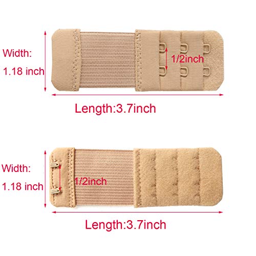 SAMGU Women's Bra Extenders 2 Hook / 3 Hook / 4 Hook / 5 Hook / 6 Hook, Soft Stretchy Back Bra Extension Strap2