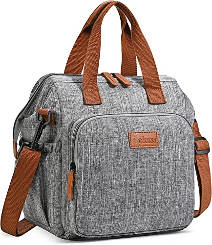 UtoteBag Bolsa de Almuerzo Aislada Bolsa de Termica Convertible 3 en 1 Caja de Alimentos y Bebidas de Gran Capacidad con Correa Desmontable para Hombres/Mujeres/Niñas/Niños/Niño/Oficina/Escuela,Gris Cover