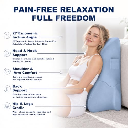 Oversized Premium Ergonomic Wedge Pillow, 27° Incline Multi-Angle Support - image 5