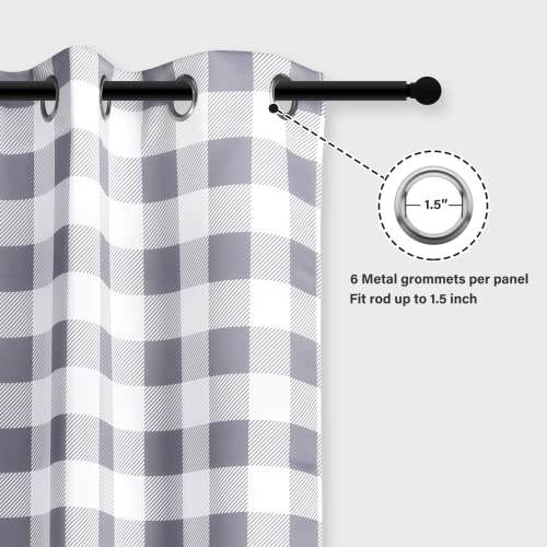 Simple Deluxe Buffalo Check Blackout Curtains Panels for Living Room Bedroom Farmhouse Courtyard Style Room Darkening Thermal Insulated Plaid Grommet Curtain - Image 4
