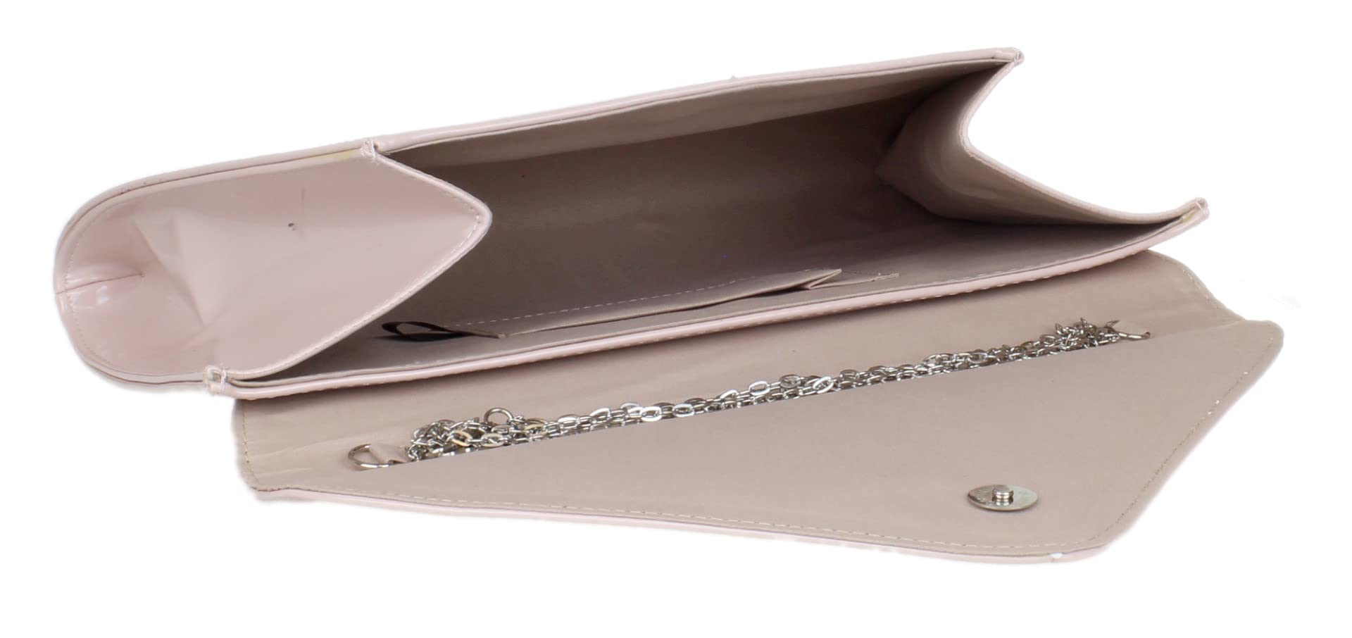 Girly HandBags - Pochette da sera da donna, in similpelle verniciata, tinta unita