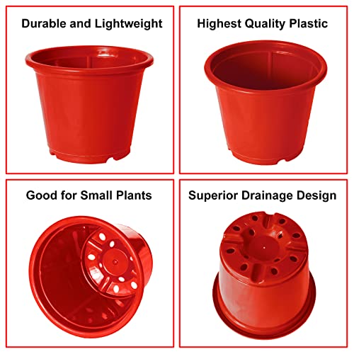Image of Kuber Industries Durable Plastic Flower Pot|Gamla for Indoor Home Decor & Outdoor Balcony,Garden,6 inchx5 inch,Pack of 3 (Black,Blue,Red)