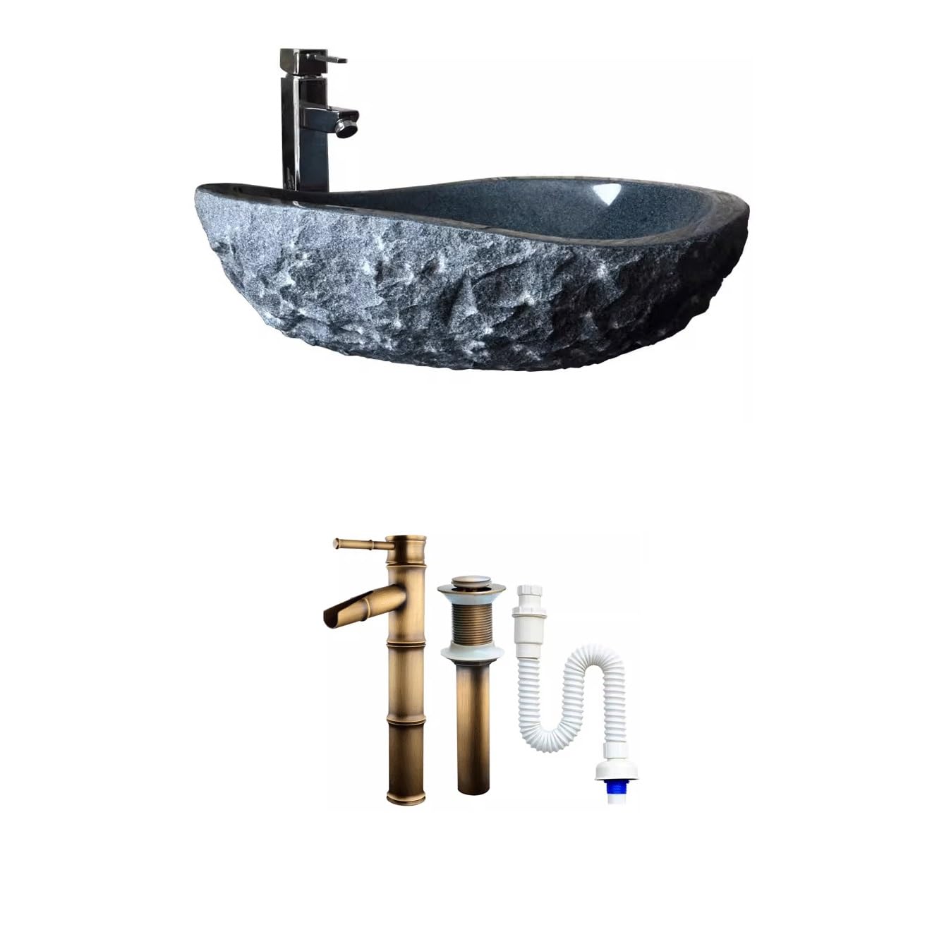 Hpthly B Athroom Sink Outdoor Wash Asin Outdoor Courtyard Garden Wash Asin Home Athroom Alcony Marble Countertop Asin Vessel Sinks (B)