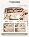 EACHY Travel Makeup Bag, Large Capacity Cosmetic Bags for Women, Waterproof Portable Open Flat Toiletry Bag Make up Bag with Divider and Handle, Gifts for Women (LD-White, Large)