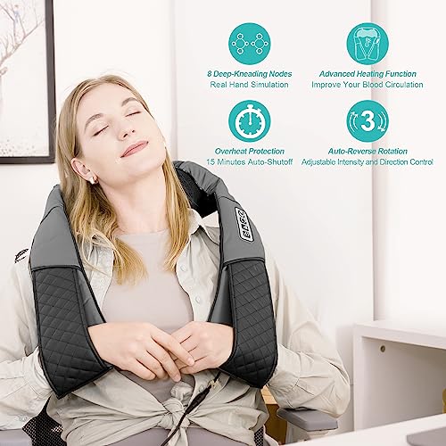 KNQZE Neck Massager with Heat, Electric Deep Tissue 4D Expert