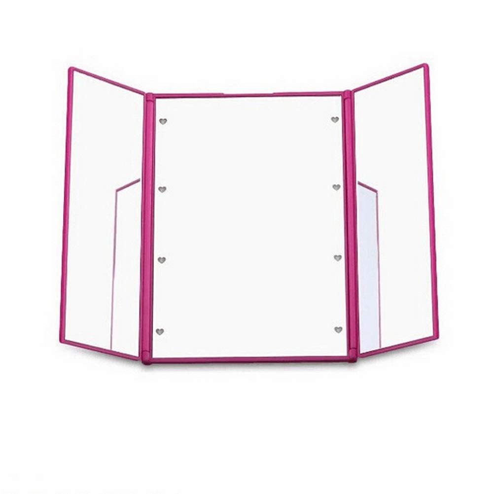 TONPOP - Espejo de Maquillaje con luz LED portátil, Luces de tocador, Espejos de Bolsillo compactos para Maquillaje, lámpara de Espejo LED Plegable a Mano cosmética con Rosa (Rosa)