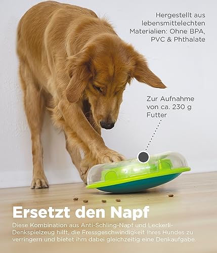 Outward Hound Nina Ottosson Wobble Bowl - Intelligenzspielzeug/Anti-Schling-Napf für Hunde - interaktiv