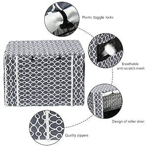 Pethiy Dog Crate Cover Durable Polyester Pet Kennel Cover Universal Fit for Wire Dog Crate – Fits Most 36 inch Dog Crates – Cover only-Gray-36
