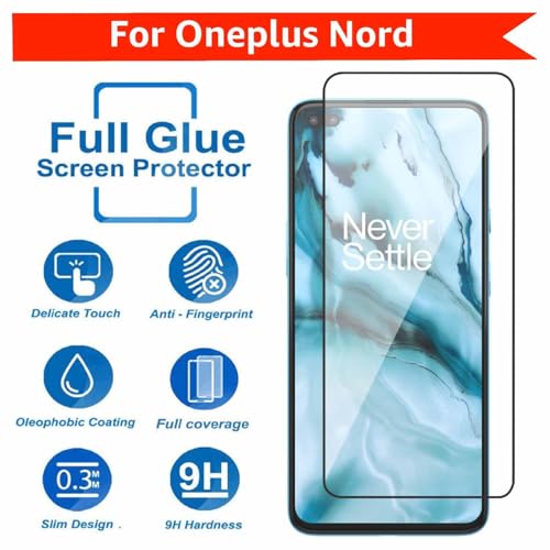 Image of POPIO Military-Grade Gorilla Tempered Glass For OnePlus Nord | 9H Hardness, Edge-to-Edge, Bubble-Free